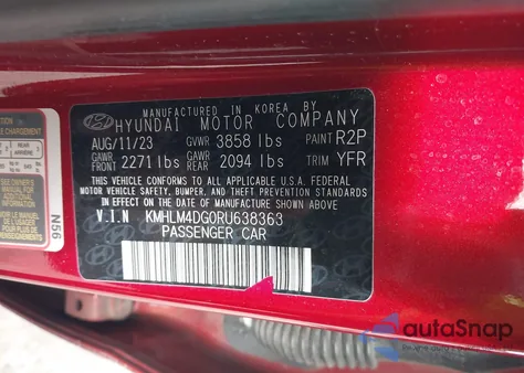 2024 Hyundai Elantra Sel from USA, damaged, VIN KMHLM4DG0RU638363